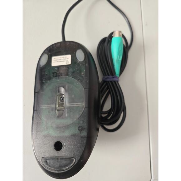 Genuine HP M-SBF96 Silver/Black Three Button PS/2 Optical Scroll Wheel Mouse - Picture 2 of 2